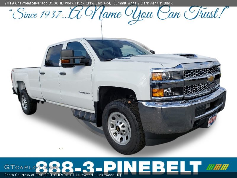 Summit White / Dark Ash/Jet Black 2019 Chevrolet Silverado 3500HD Work Truck Crew Cab 4x4