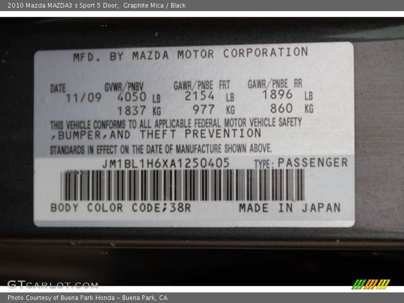 Graphite Mica / Black 2010 Mazda MAZDA3 s Sport 5 Door