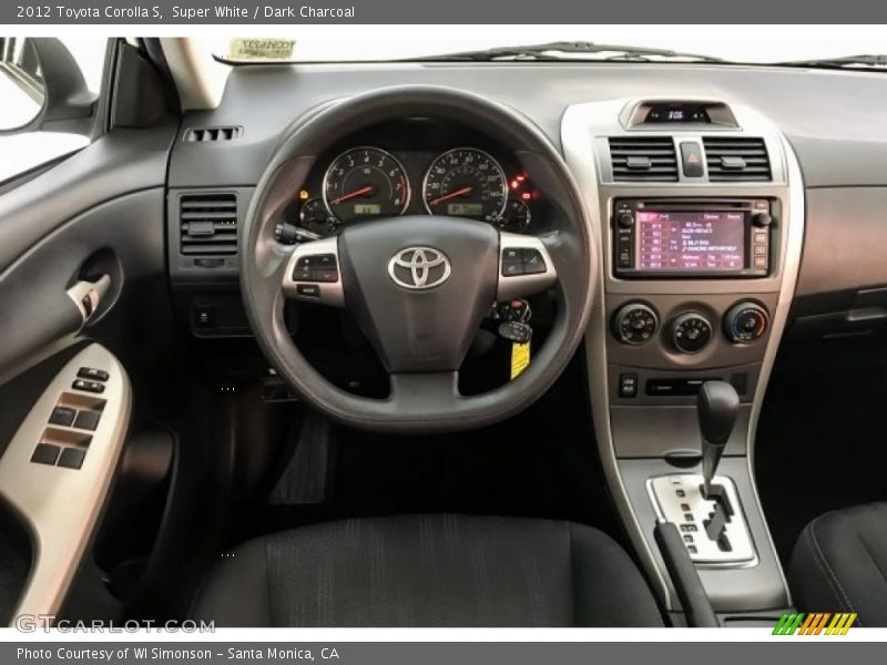 Super White / Dark Charcoal 2012 Toyota Corolla S