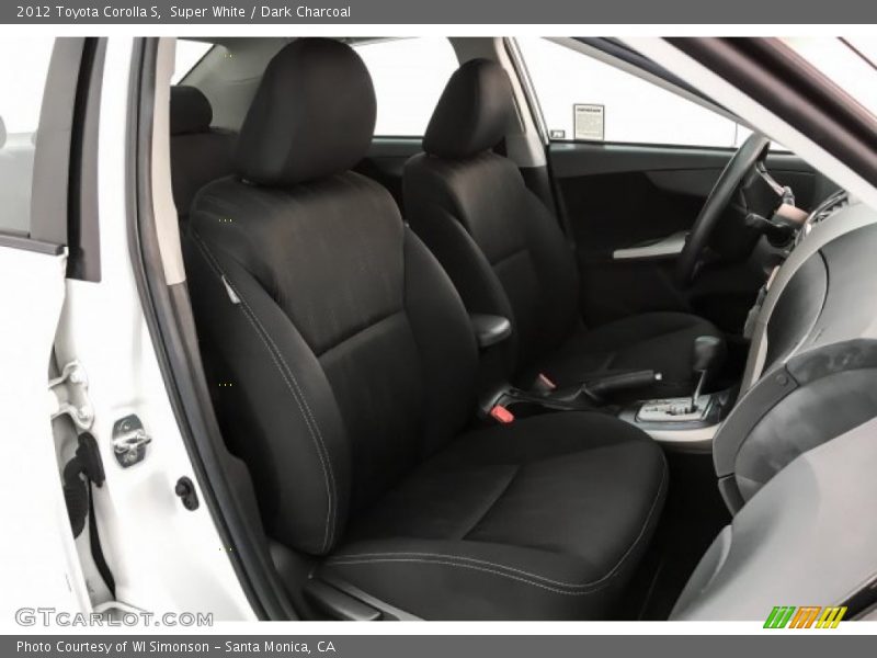 Super White / Dark Charcoal 2012 Toyota Corolla S