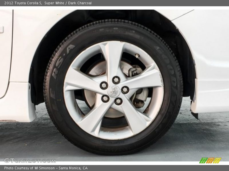 Super White / Dark Charcoal 2012 Toyota Corolla S