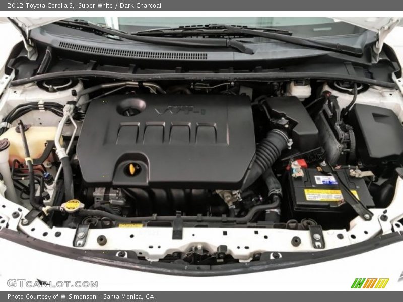 Super White / Dark Charcoal 2012 Toyota Corolla S