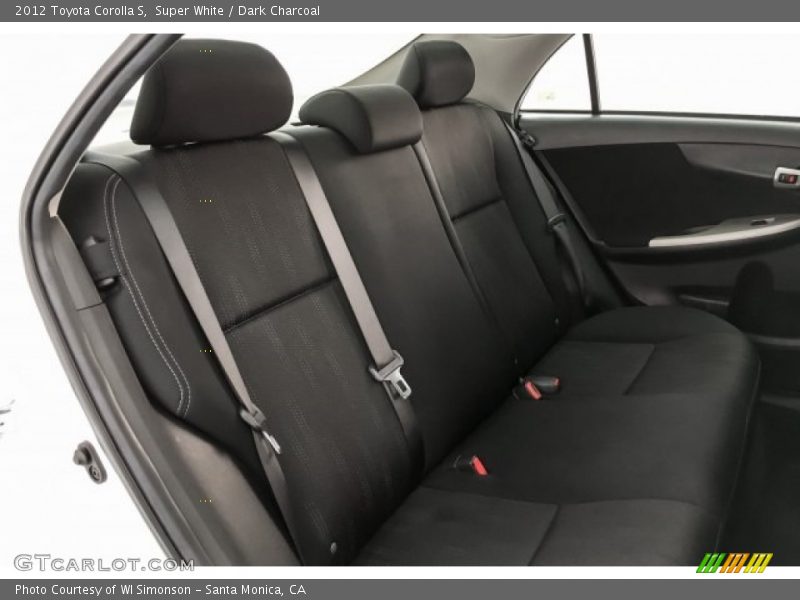 Super White / Dark Charcoal 2012 Toyota Corolla S