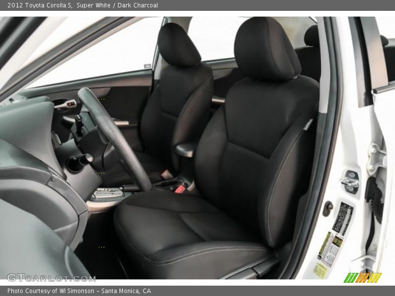 Super White / Dark Charcoal 2012 Toyota Corolla S