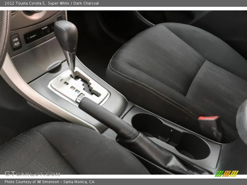 Super White / Dark Charcoal 2012 Toyota Corolla S