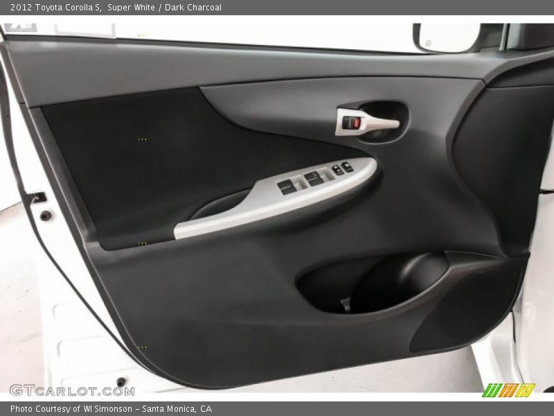 Super White / Dark Charcoal 2012 Toyota Corolla S