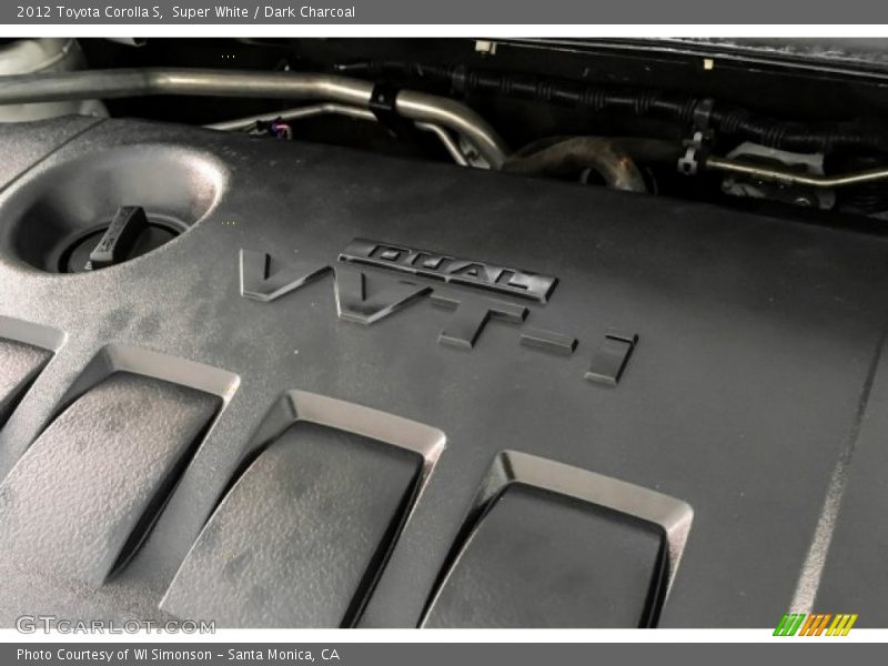 Super White / Dark Charcoal 2012 Toyota Corolla S