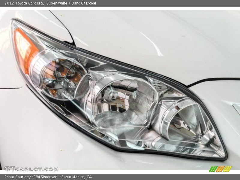 Super White / Dark Charcoal 2012 Toyota Corolla S