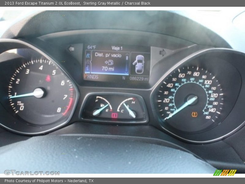 Sterling Gray Metallic / Charcoal Black 2013 Ford Escape Titanium 2.0L EcoBoost