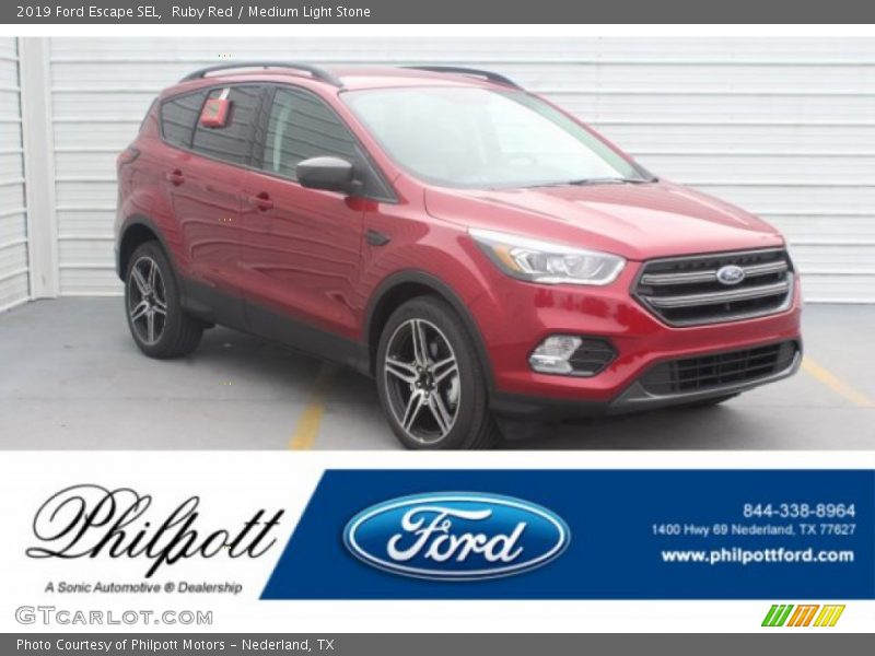 Ruby Red / Medium Light Stone 2019 Ford Escape SEL