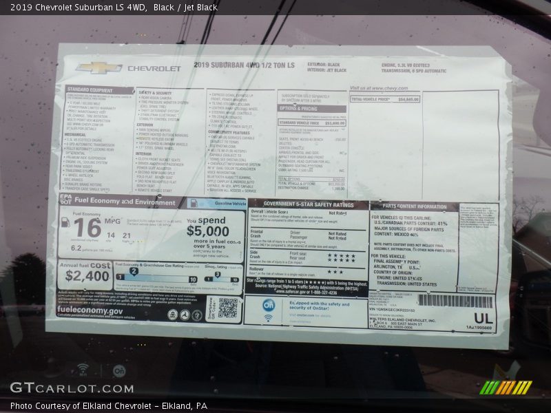 Black / Jet Black 2019 Chevrolet Suburban LS 4WD