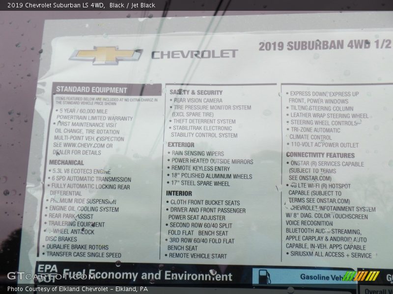 Black / Jet Black 2019 Chevrolet Suburban LS 4WD