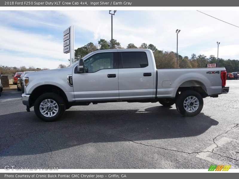 Ingot Silver / Earth Gray 2018 Ford F250 Super Duty XLT Crew Cab 4x4