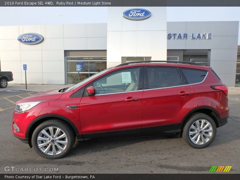 Ruby Red / Medium Light Stone 2019 Ford Escape SEL 4WD