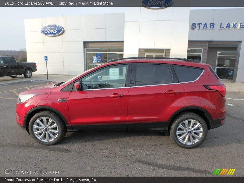 Ruby Red / Medium Light Stone 2019 Ford Escape SEL 4WD