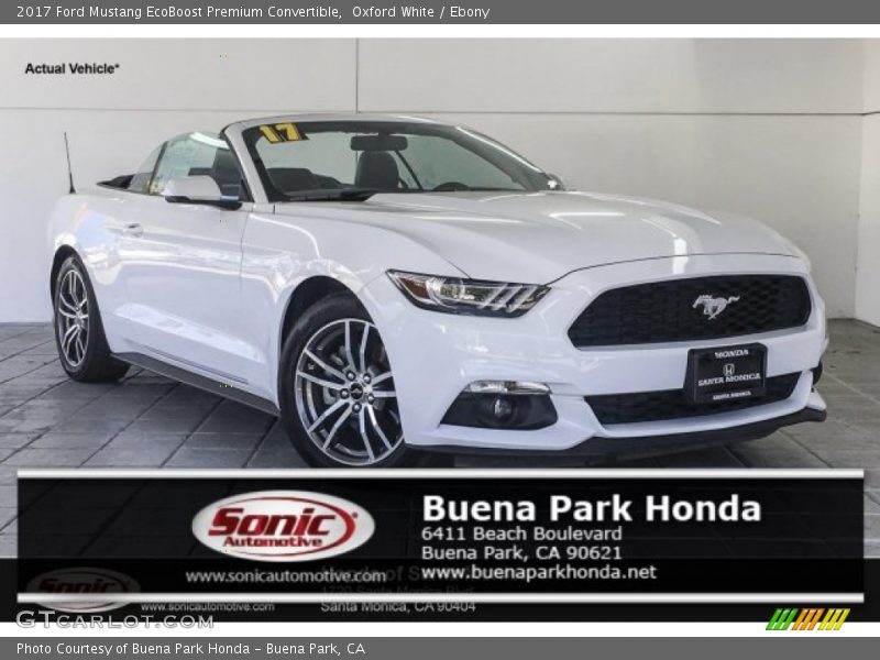 Oxford White / Ebony 2017 Ford Mustang EcoBoost Premium Convertible