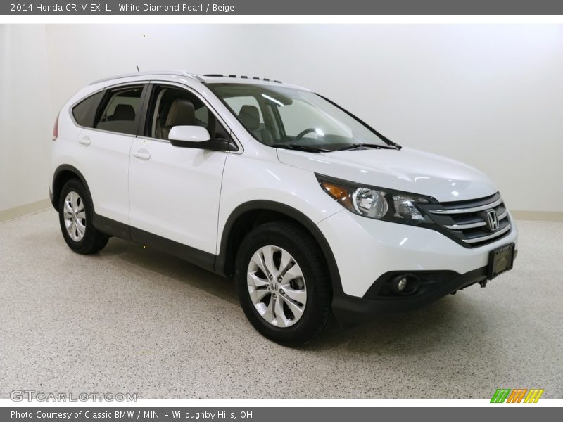 White Diamond Pearl / Beige 2014 Honda CR-V EX-L