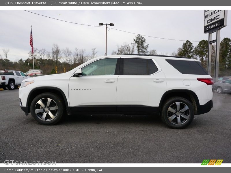 Summit White / Dark Atmosphere/Medium Ash Gray 2019 Chevrolet Traverse LT