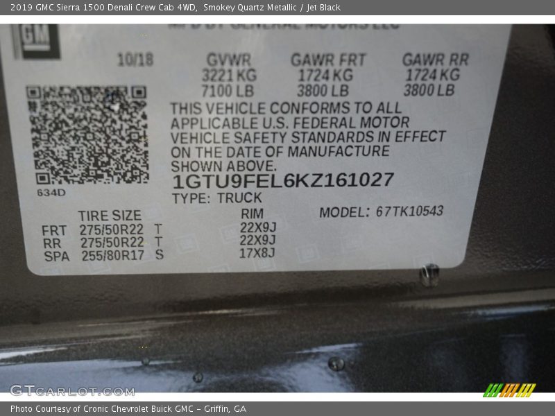 Smokey Quartz Metallic / Jet Black 2019 GMC Sierra 1500 Denali Crew Cab 4WD