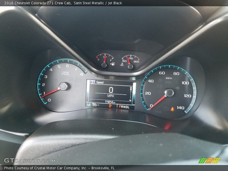 Satin Steel Metallic / Jet Black 2018 Chevrolet Colorado Z71 Crew Cab