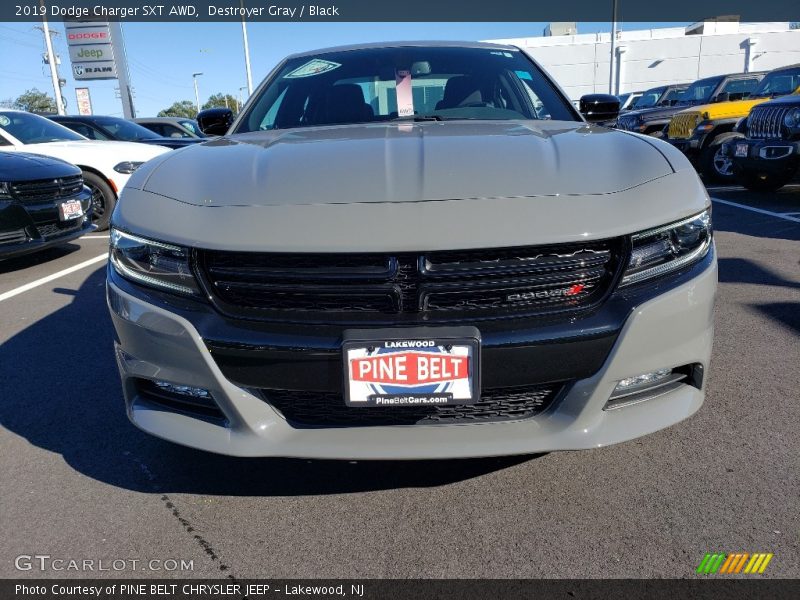 Destroyer Gray / Black 2019 Dodge Charger SXT AWD