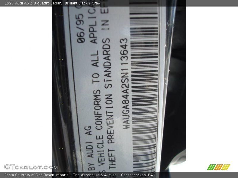 Brilliant Black / Gray 1995 Audi A6 2.8 quattro Sedan