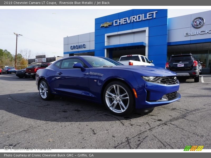 Riverside Blue Metallic / Jet Black 2019 Chevrolet Camaro LT Coupe