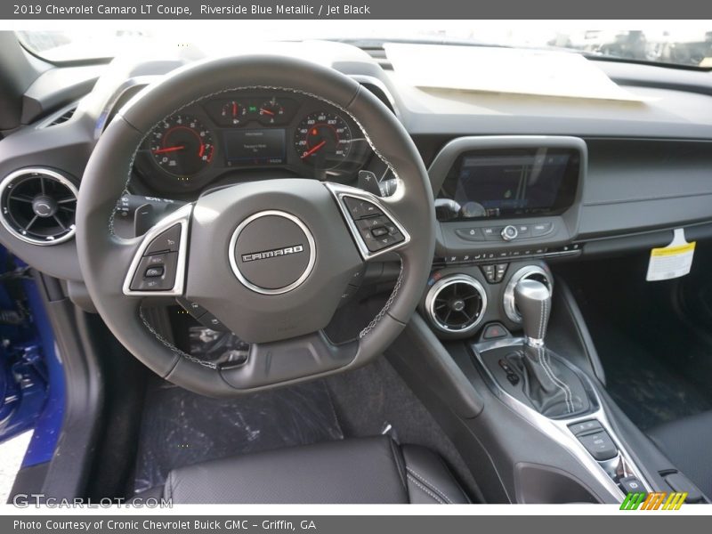 Riverside Blue Metallic / Jet Black 2019 Chevrolet Camaro LT Coupe