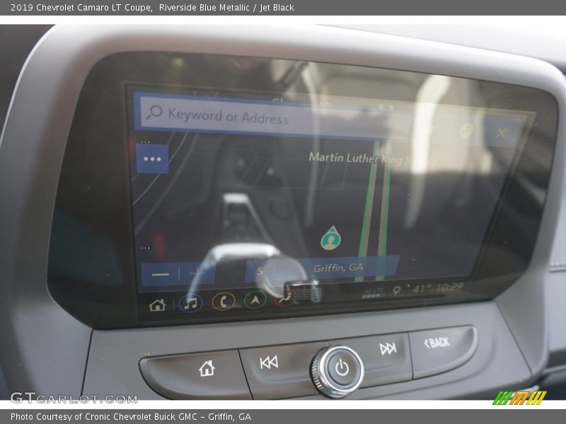 Riverside Blue Metallic / Jet Black 2019 Chevrolet Camaro LT Coupe