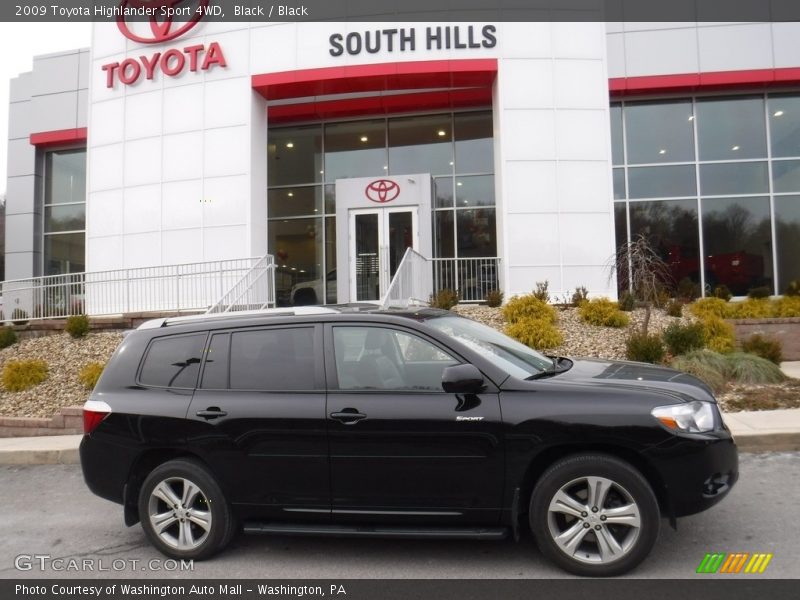 Black / Black 2009 Toyota Highlander Sport 4WD