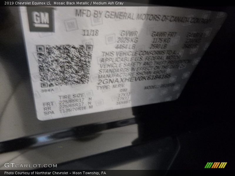 Mosaic Black Metallic / Medium Ash Gray 2019 Chevrolet Equinox LS