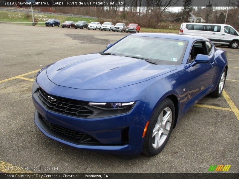 Riverside Blue Metallic / Jet Black 2019 Chevrolet Camaro LT Coupe