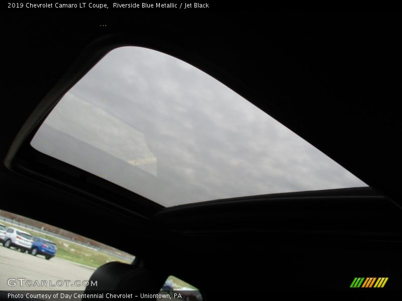 Riverside Blue Metallic / Jet Black 2019 Chevrolet Camaro LT Coupe