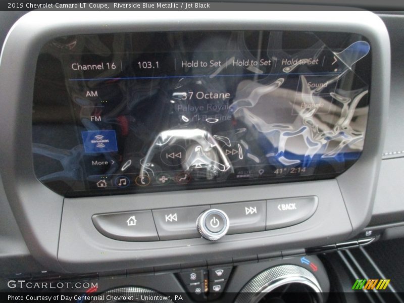 Riverside Blue Metallic / Jet Black 2019 Chevrolet Camaro LT Coupe
