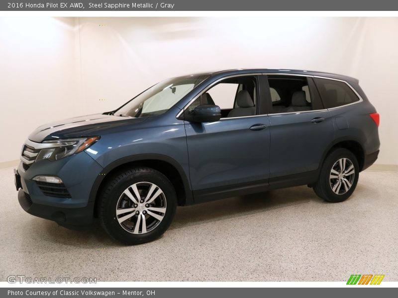 Steel Sapphire Metallic / Gray 2016 Honda Pilot EX AWD