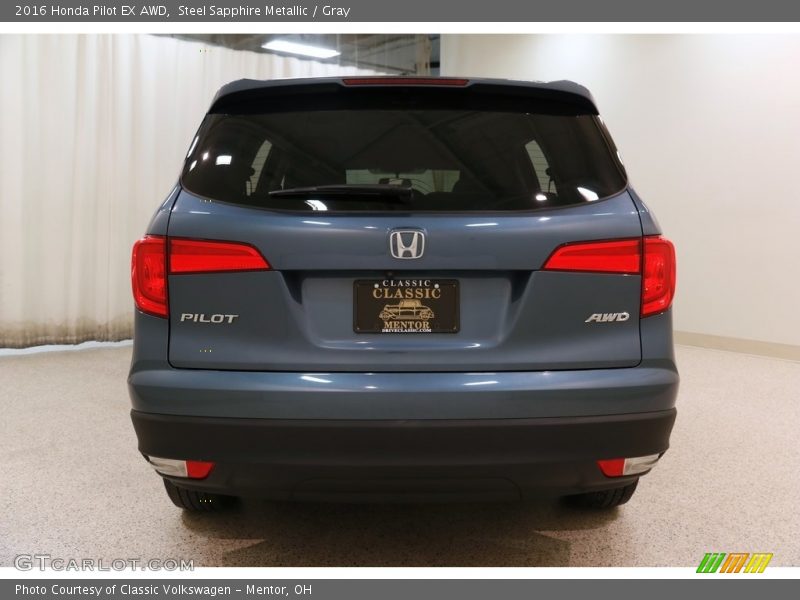 Steel Sapphire Metallic / Gray 2016 Honda Pilot EX AWD