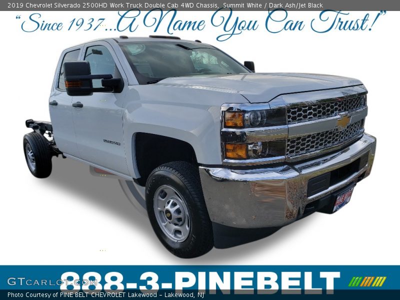 Summit White / Dark Ash/Jet Black 2019 Chevrolet Silverado 2500HD Work Truck Double Cab 4WD Chassis