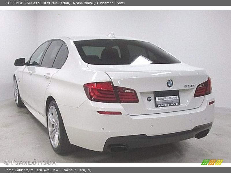 Alpine White / Cinnamon Brown 2012 BMW 5 Series 550i xDrive Sedan