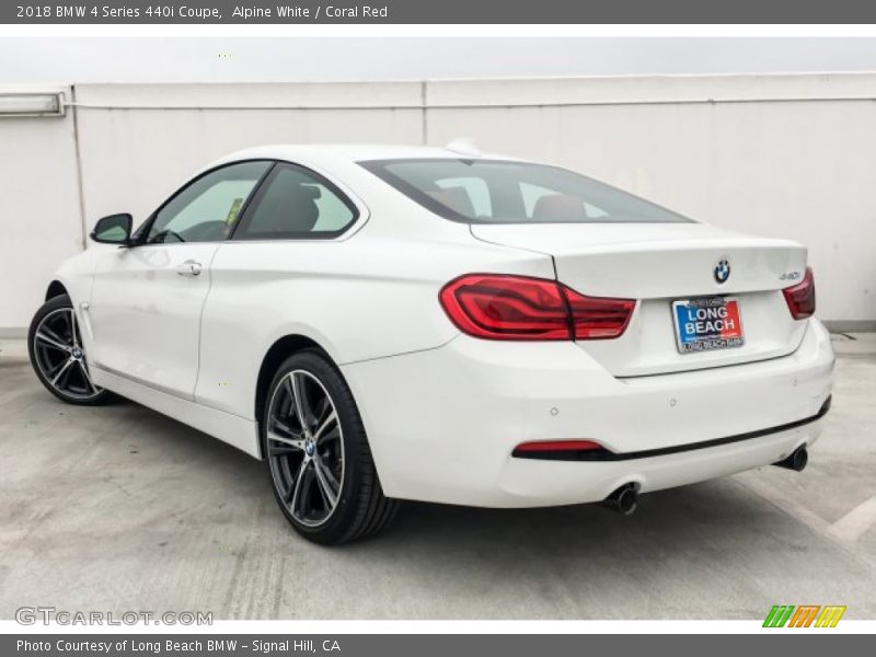 Alpine White / Coral Red 2018 BMW 4 Series 440i Coupe