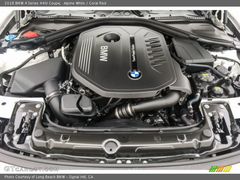 Alpine White / Coral Red 2018 BMW 4 Series 440i Coupe