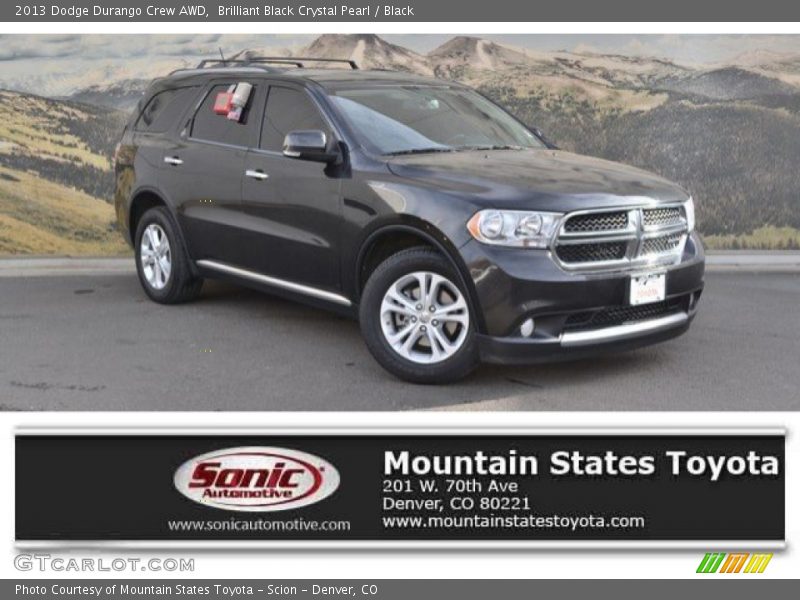 Brilliant Black Crystal Pearl / Black 2013 Dodge Durango Crew AWD