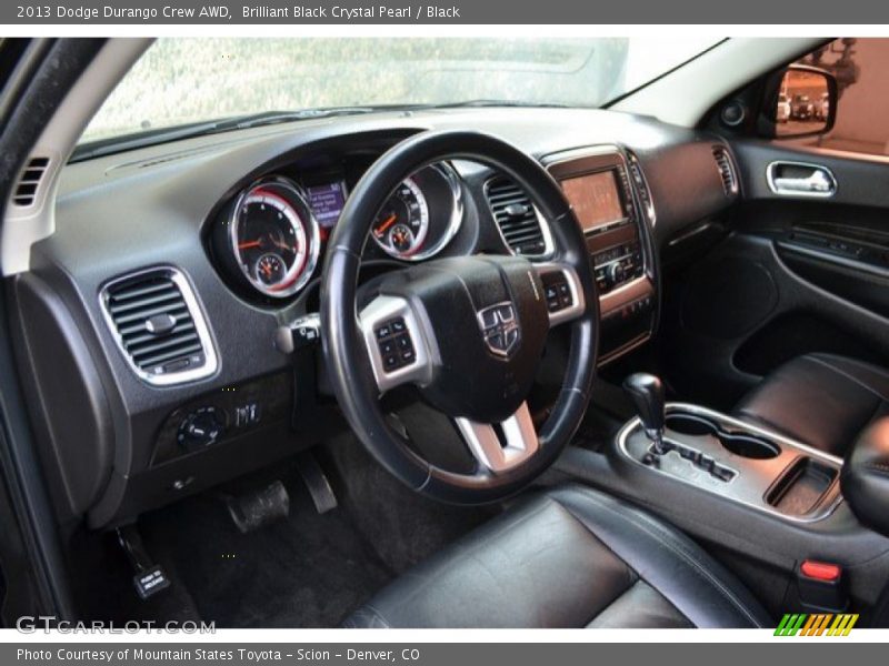 Brilliant Black Crystal Pearl / Black 2013 Dodge Durango Crew AWD