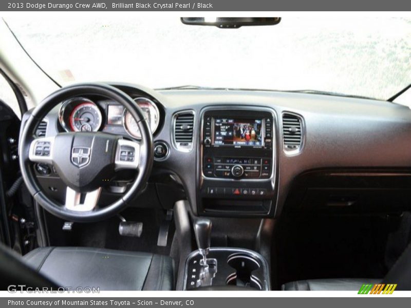 Brilliant Black Crystal Pearl / Black 2013 Dodge Durango Crew AWD