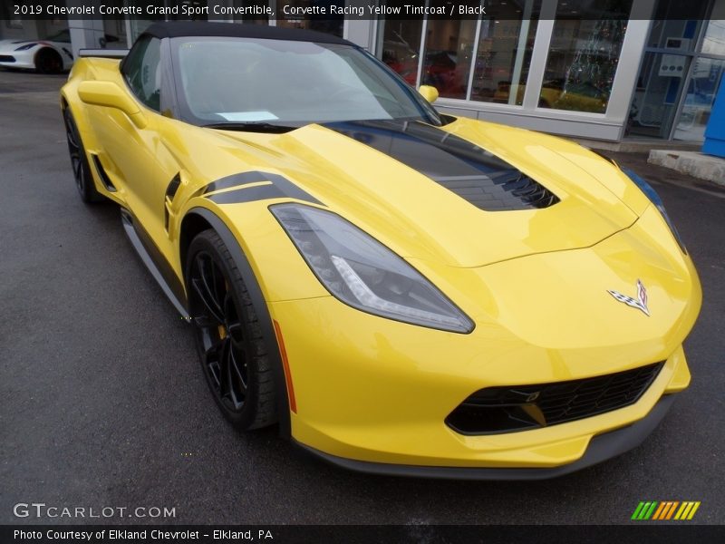 Corvette Racing Yellow Tintcoat / Black 2019 Chevrolet Corvette Grand Sport Convertible