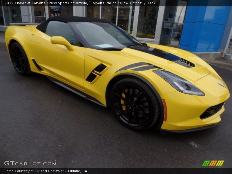 Corvette Racing Yellow Tintcoat / Black 2019 Chevrolet Corvette Grand Sport Convertible