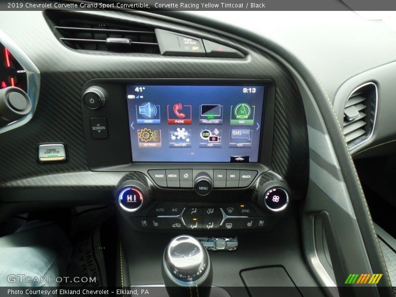 Controls of 2019 Corvette Grand Sport Convertible