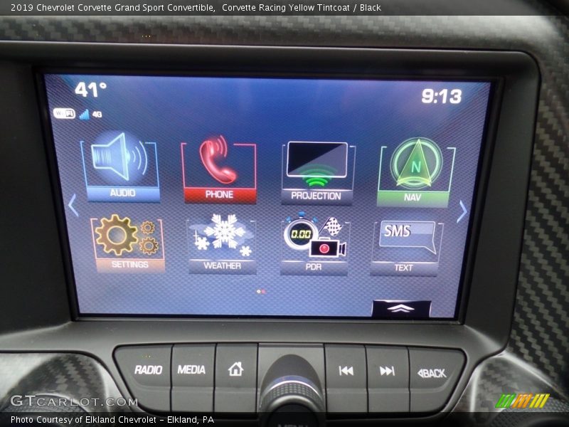 Controls of 2019 Corvette Grand Sport Convertible