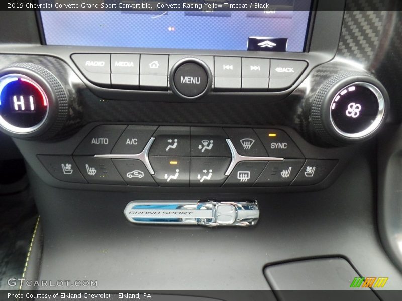 Controls of 2019 Corvette Grand Sport Convertible