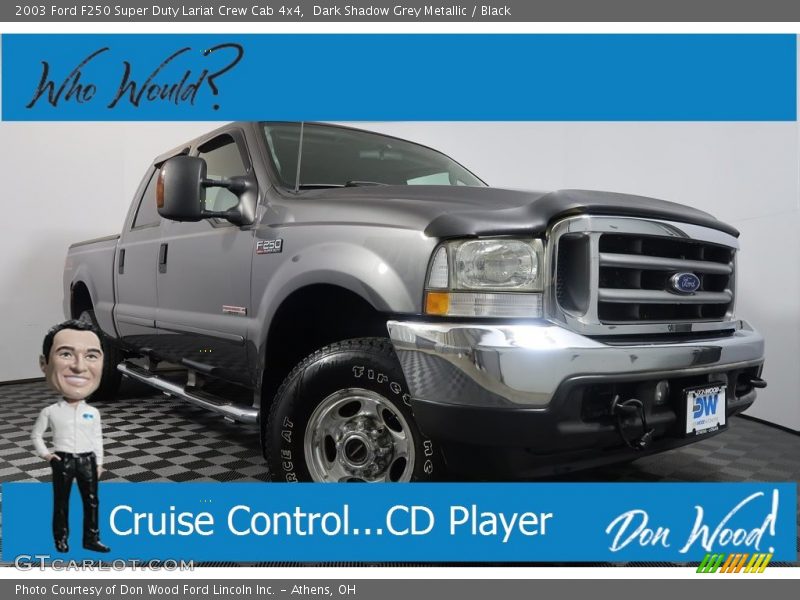 Dark Shadow Grey Metallic / Black 2003 Ford F250 Super Duty Lariat Crew Cab 4x4
