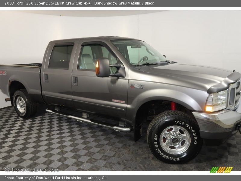 Dark Shadow Grey Metallic / Black 2003 Ford F250 Super Duty Lariat Crew Cab 4x4